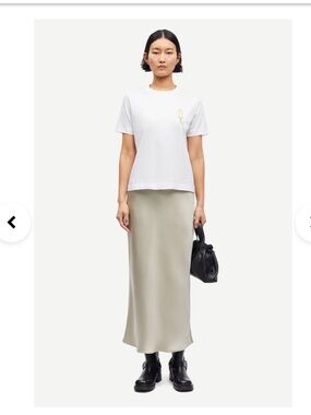 SAMSOE - Cream Maxi Slip Skirt